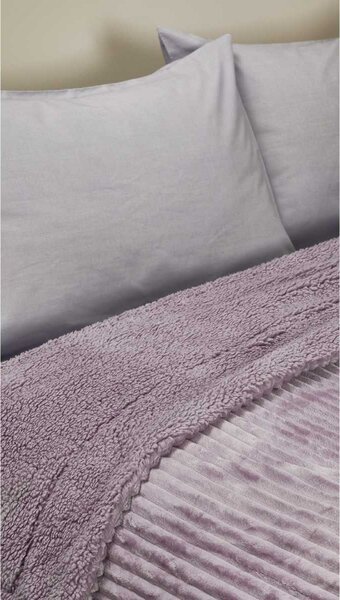 Κουβέρτα Fleece Υπέρδιπλη Με Γουνάκι (220x240) Whitegg KB132 1-PURPLE