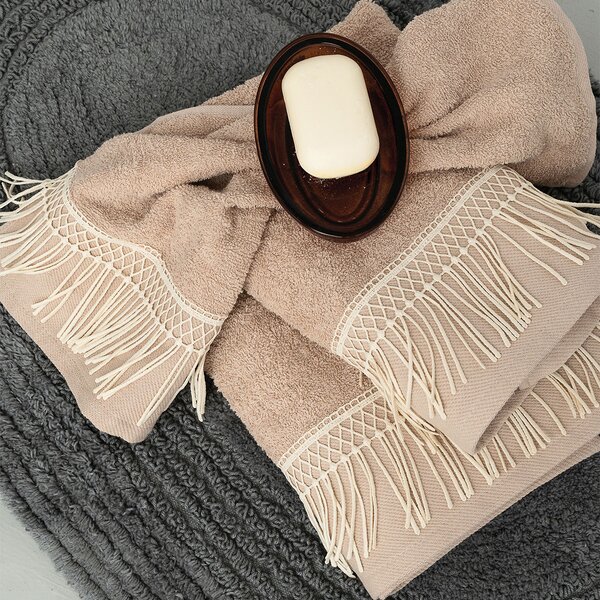 Πετσέτες Μπάνιου (Σετ 3τμχ) Palamaiki Towels Harper Beige 450gsm