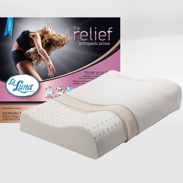 Μαξιλάρι Ύπνου Ορθοπεδικό Μέτριο (43x60) La Luna The Relief Orthopedic Memory Foam