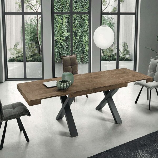 Τραπέζι Επεκτεινόμενο Paride 160x90x76cm Teak-Anthracite Capodarte