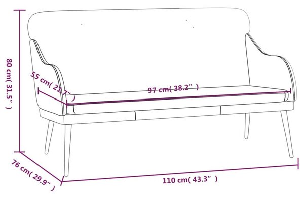 Πάγκος Μαύρος 110x76x80 εκ. από Συνθετικό Δέρμα - Μαύρο