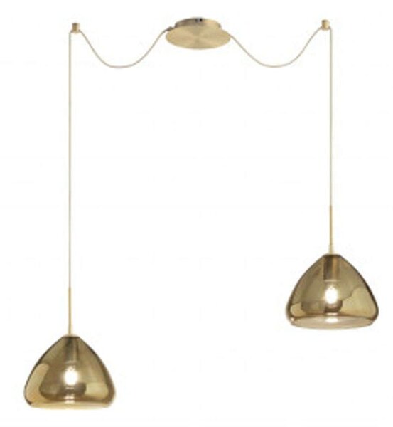 Φωτιστικό Οροφής Glow 3667-42-118 2xE27 40W Φ25cm 350cm Brass La Mia Luce