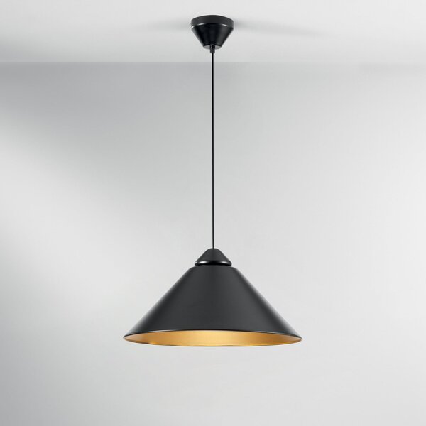 Luce Ambiente Design Κρεμαστό φωτιστικό Big Bang μαύρο/χρυσό, Ø 49 cm, μέταλλο, ρυθμιζόμενος, Μαύρο, Σαλόνι / τραπεζαρία, Μέταλλο, σύγχρονο