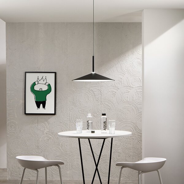 Luce Ambiente Design Κρεμαστό φωτιστικό LED Khan, μαύρο, Ø 48 cm, μέταλλο, CCT, Μαύρο, Σαλόνι / τραπεζαρία, Μέταλλο, σύγχρονο