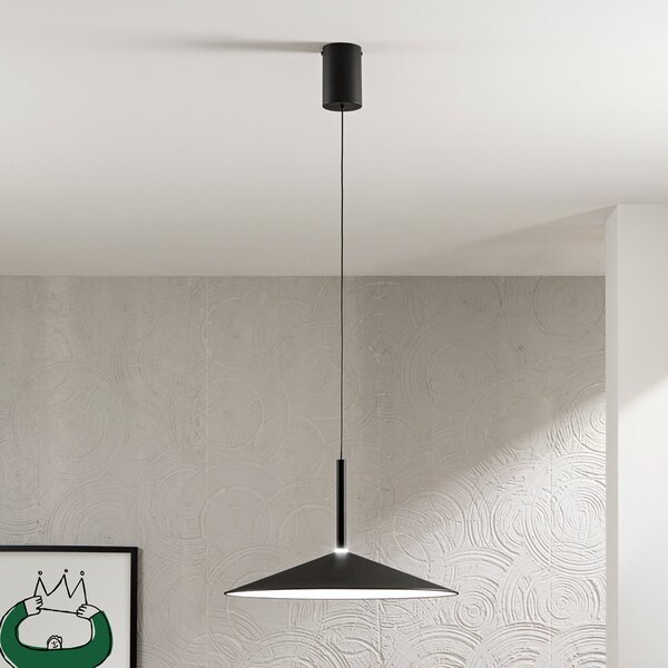 Luce Ambiente Design Κρεμαστό φωτιστικό LED Khan, μαύρο, Ø 48 cm, μέταλλο, CCT, Μαύρο, Σαλόνι / τραπεζαρία, Μέταλλο, σύγχρονο