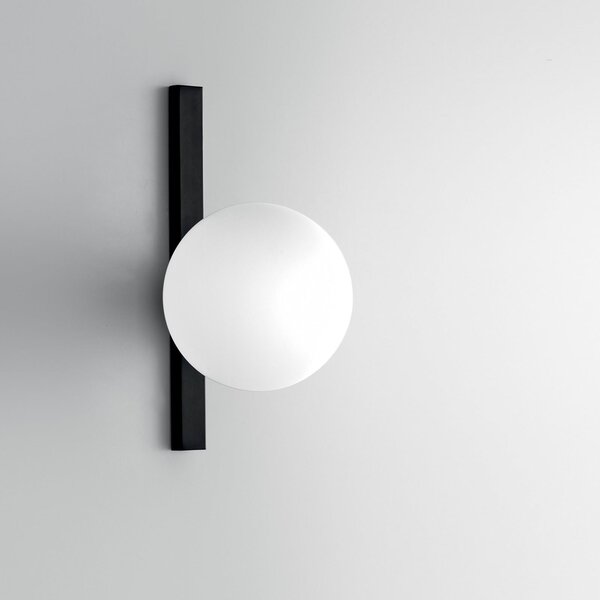 Luce Ambiente Design Φωτιστικό τοίχου Enoire, ύψος 28 cm, μαύρο, μέταλλο/γυαλί, μονόφωτο, ρυθμιζόμενος, Μαύρο, Σαλόνι / τραπεζαρία, Μέταλλο, σύγχρονο