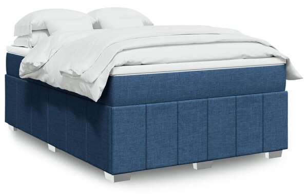 VidaXL Κρεβάτι Boxspring με Στρώμα Μπλε 160x200 εκ. Υφασμάτινο