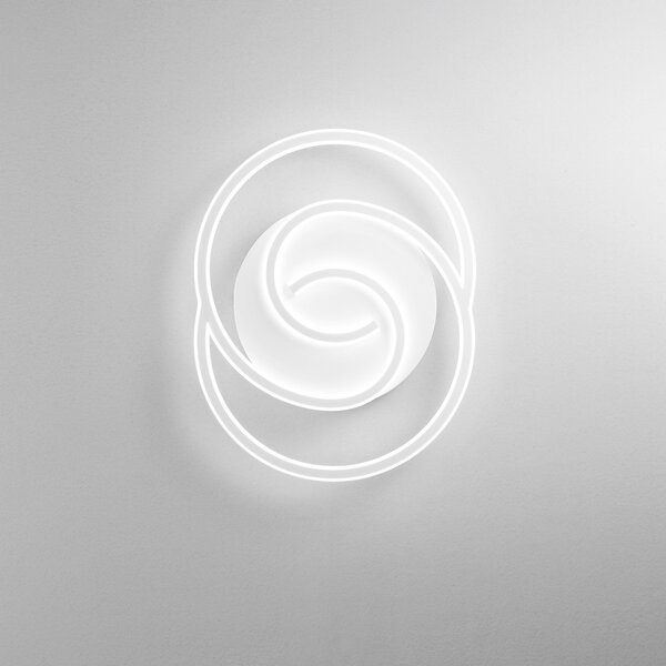 Luce Ambiente Design Φωτιστικό τοίχου LED Cayman Ovale, λευκό, ύψος 60 cm, μέταλλο, CCT, Λευκό, Σαλόνι / τραπεζαρία, Μέταλλο, σύγχρονο