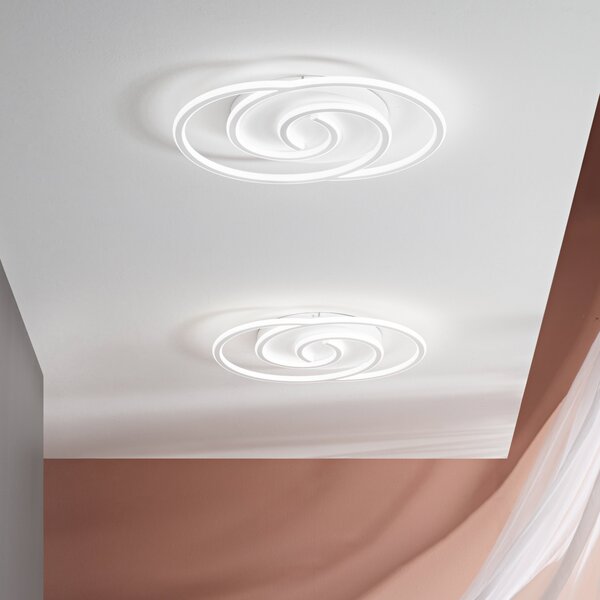 Luce Ambiente Design Φωτιστικό τοίχου LED Cayman Ovale, λευκό, ύψος 60 cm, μέταλλο, CCT, Λευκό, Σαλόνι / τραπεζαρία, Μέταλλο, σύγχρονο