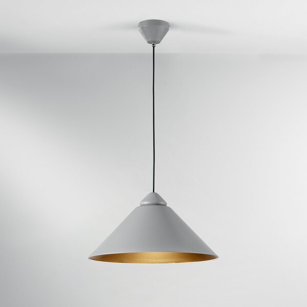 Luce Ambiente Design Κρεμαστό φωτιστικό Big Bang γκρι/χρυσό, Ø 49 cm, μέταλλο, ρυθμιζόμενος, Γκρι, Σαλόνι / τραπεζαρία, Μέταλλο, σύγχρονο