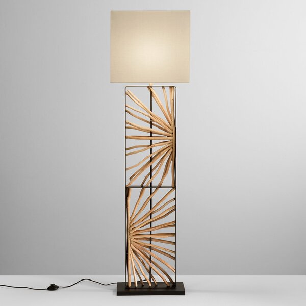 Luce Ambiente Design Φωτιστικό δαπέδου ETHERNAL μαύρο/ξύλο/λευκό Ύψος 165 cm Ξύλο/ύφασμα, Ξύλου, Σαλόνι / τραπεζαρία, Ξύλο