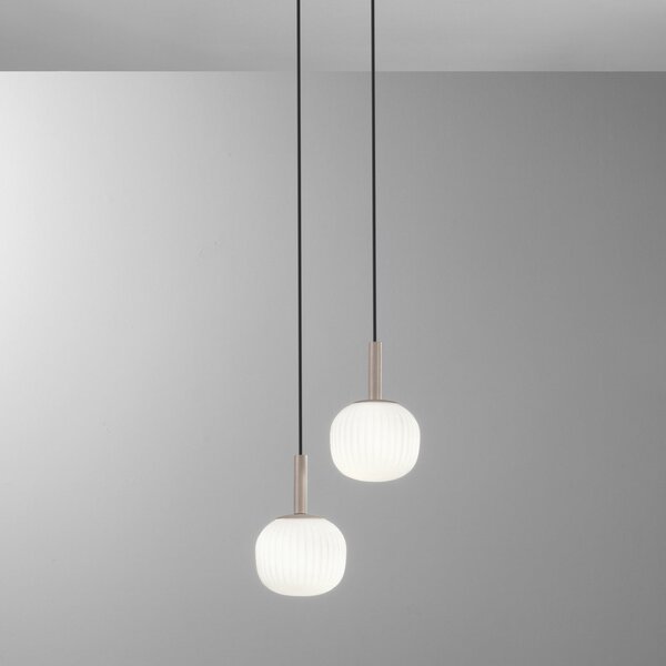 Luce Ambiente Design Κρεμαστό φωτιστικό Eris, μήκος 26 εκ., καφέ/λευκό, μέταλλο/γυαλί, 2 λάμπες, ρυθμιζόμενος, Καφέ / Σκουριάς, Σαλόνι / τραπεζαρία, Αλουμίνιο, σύγχρονο