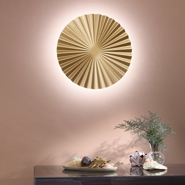 Luce Ambiente Design Επιτοίχια λάμπα LED Anadara, χρυσό χρώμα, Ø 50 cm, μέταλλο, CCT, Χρυσό / Ορείχαλκου, Σαλόνι / τραπεζαρία, Αλουμίνιο