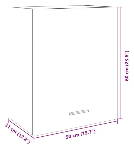 Ντουλάπια Επιτοίχια 2 Τεμ. Sonoma Δρυς 50x31x60 εκ. Επεξ. Ξύλο - Καφέ