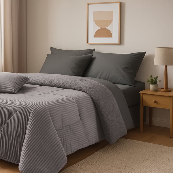Κουβερτοπάπλωμα Υπέρδιπλο (220x240) Das Home 1365 Grey