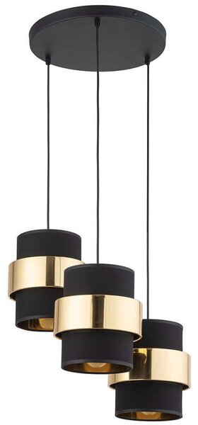 Φωτιστικό Οροφής Calisto New 4707 3xΕ27 15W 45x145cm Gold-Black TK Lighting