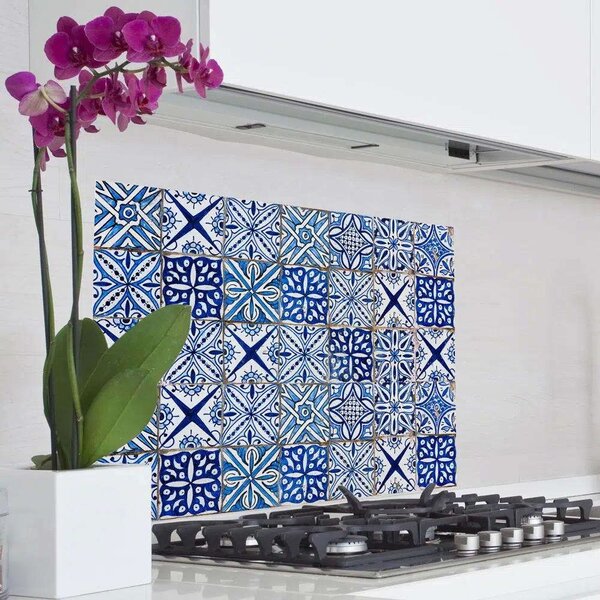 Αυτοκόλλητο Κάλυμμα Προστασίας Τοίχου Blue Azulejos L 67215 65x47x0,05cm Blue-White Ango