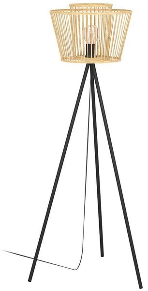 Φωτιστικό Δαπέδου Hykeham 43855 Φ38x129,5cm 1xΕ27 40W Natural-Black Eglo