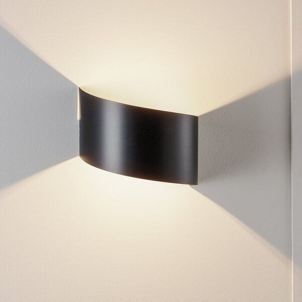 EMIBIG LIGHTING Φωτιστικό τοίχου Vero από βαμμένο ατσάλι, μαύρο, ρυθμιζόμενος, Μαύρο, Σαλόνι / τραπεζαρία, Μέταλλο, σύγχρονο