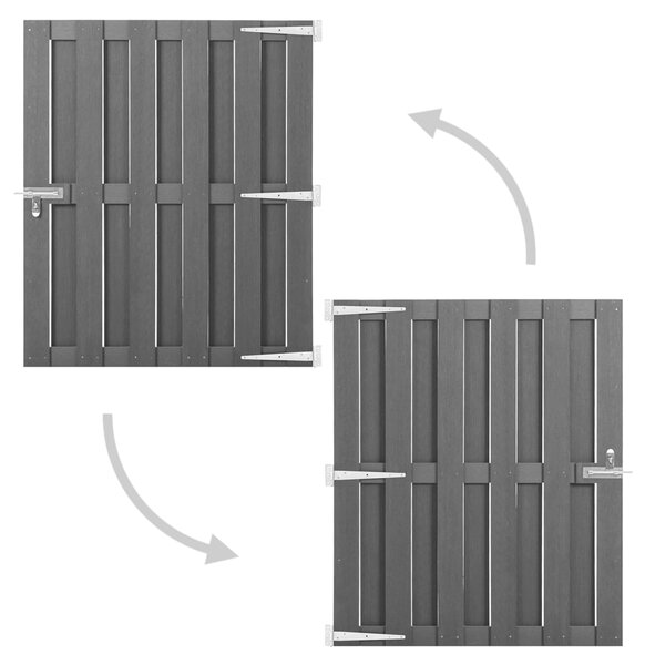 VidaXL Πόρτα Φράχτη Γκρι 100 x 112 εκ. από WPC