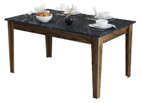 Τραπέζι Με Αποθηκευτικό Χώρο HM9507.05 145x88x75cm Walnut-Black-White