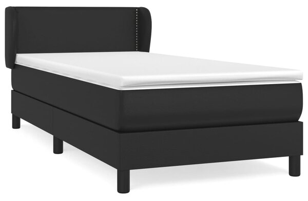 VidaXL Κρεβάτι Boxspring με Στρώμα Μαύρο 80 x 200 εκ. Συνθετικό Δέρμα