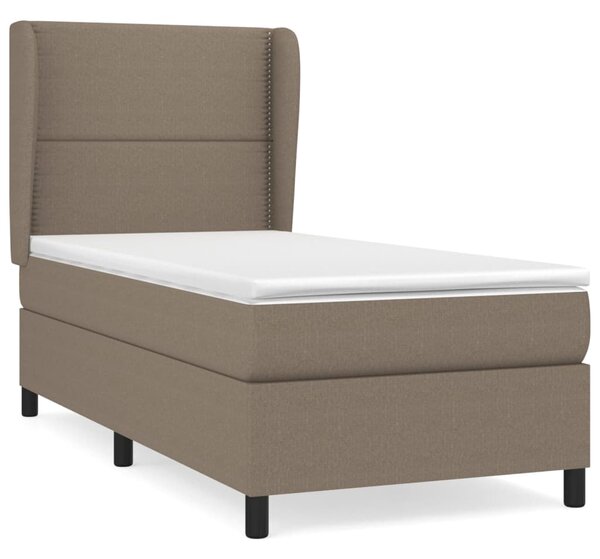 VidaXL Κρεβάτι Boxspring με Στρώμα Taupe 80x200 εκ. Υφασμάτινο