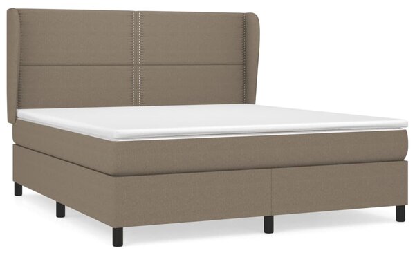 VidaXL Κρεβάτι Boxspring με Στρώμα Taupe 160x200 εκ. Υφασμάτινο