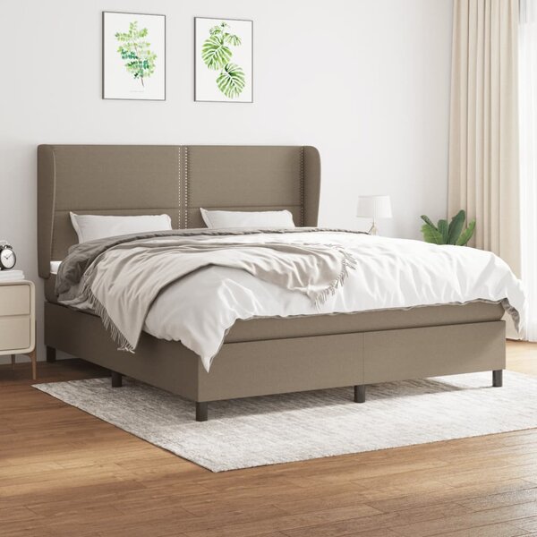 VidaXL Κρεβάτι Boxspring με Στρώμα Taupe 160x200 εκ. Υφασμάτινο