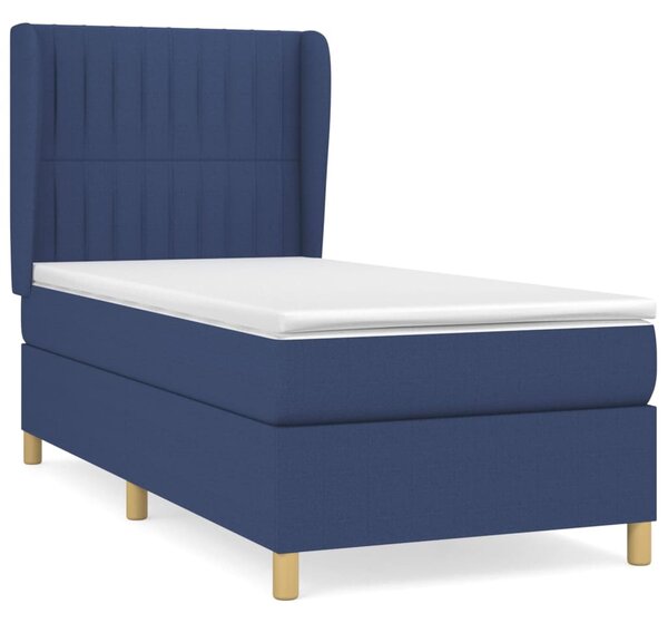 VidaXL Κρεβάτι Boxspring με Στρώμα Μπλε 80x200 εκ. Υφασμάτινο