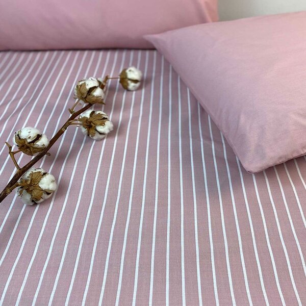 Σεντόνι Stripe 8430 (Σετ 2τμχ) Dusty Rose Astron