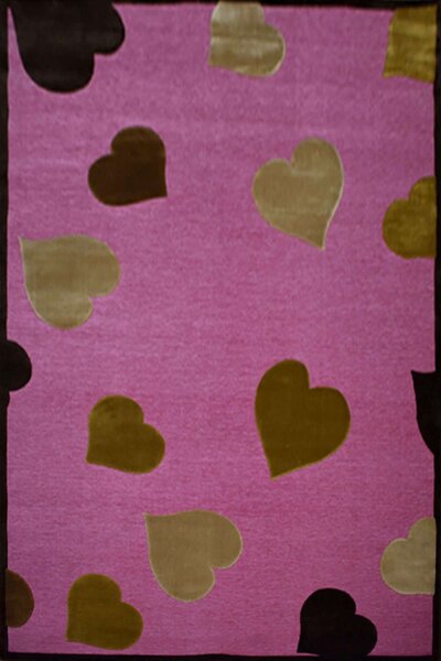 Χαλί Hearts Pink-Brown