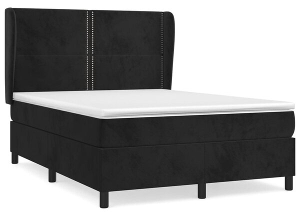 VidaXL Κρεβάτι Boxspring με Στρώμα Μαύρο 140x200 εκ. Βελούδινο