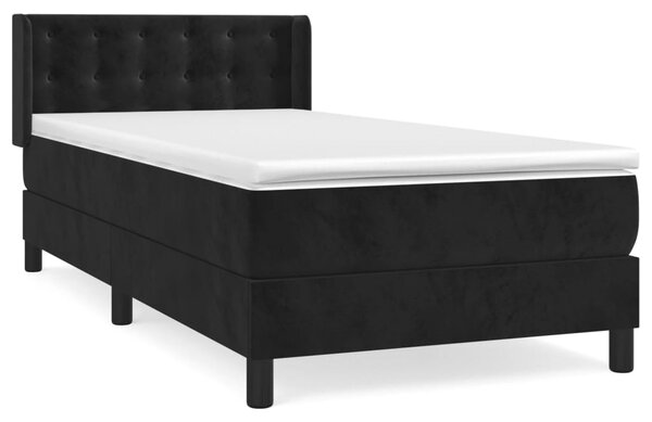 VidaXL Κρεβάτι Boxspring με Στρώμα Μαύρο 80 x 200 εκ. Βελούδινο