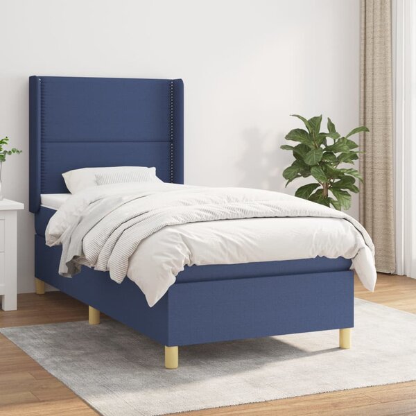 VidaXL Κρεβάτι Boxspring με Στρώμα Μπλε 80x200 εκ. Υφασμάτινο