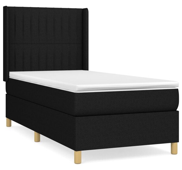 VidaXL Κρεβάτι Boxspring με Στρώμα Μαύρο 100 x 200 εκ. Υφασμάτινο