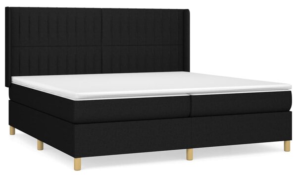 VidaXL Κρεβάτι Boxspring με Στρώμα Μαύρο 200x200 εκ. Υφασμάτινο