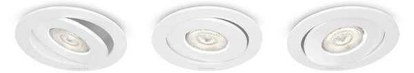 Philips 59183/31/16 - ΣET 3x Χωνευτά φωτιστικά LED ASTEROPE LED/4,5W/230V