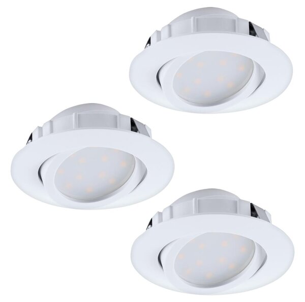 Eglo 95857- ΣΕΤ 3x LED Dimmable χωνευτό φωτιστικό PINEDA 1xLED/5,5W/230V