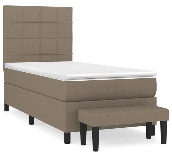 VidaXL Κρεβάτι Boxspring με Στρώμα Taupe 80x200 εκ. Υφασμάτινο