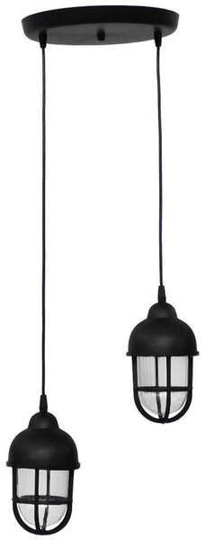 Φωτιστικό Οροφής 11-0305 SLP-900 2xE/27 Led Φ30x80cm Black Heronia