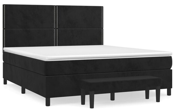 VidaXL Κρεβάτι Boxspring με Στρώμα Μαύρο 160x200 εκ. Βελούδινο