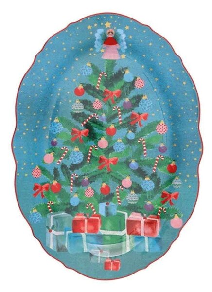 Πιατέλα Οβάλ Christmasville ME0034 30x15cm Multi Maxwell&Williams