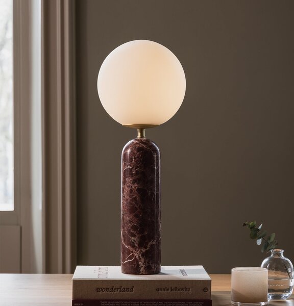 Globen Lighting Επιτραπέζιο φωτιστικό Torrano, κόκκινο, ύψος 53 εκ., μάρμαρο, Κόκκινο, Σαλόνι / τραπεζαρία, Μάρμαρο, Σκανδιναβικό