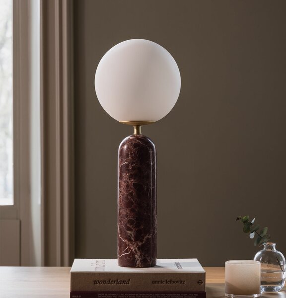 Globen Lighting Επιτραπέζιο φωτιστικό Torrano, κόκκινο, ύψος 53 εκ., μάρμαρο, Κόκκινο, Σαλόνι / τραπεζαρία, Μάρμαρο, Σκανδιναβικό
