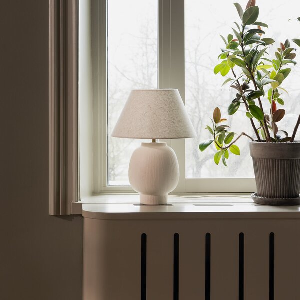Globen Lighting Επιτραπέζιο φωτιστικό Lorenzo, μπεζ, ύψος 46 εκ., κεραμικό, Μπεζ, Σαλόνι / τραπεζαρία, Κεραμικό υλικό, Σκανδιναβικό