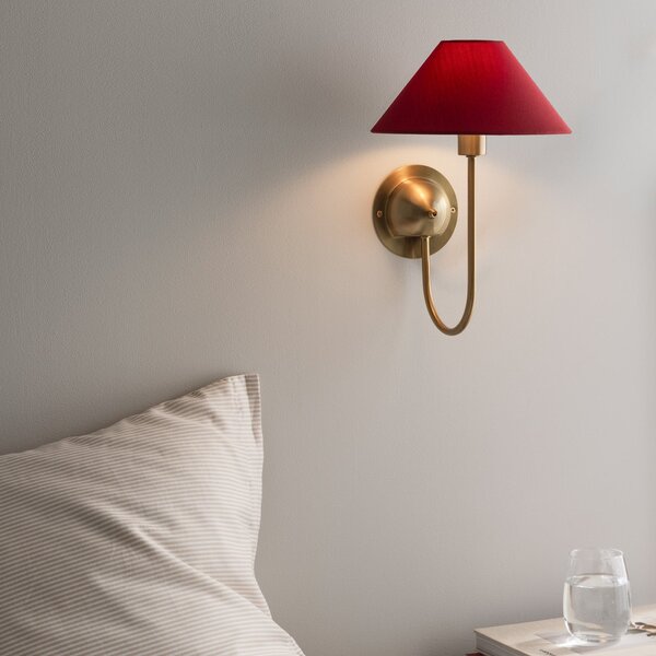 Globen Lighting Φωτιστικό τοίχου IRIS, μπορντό, ύψος 32 εκ., Κόκκινο, Σαλόνι / τραπεζαρία, Ύφασμα / Κλωστοϋφαντουργία, Σκανδιναβικό