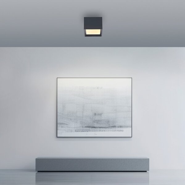PURE Φωτιστικό οροφής LED Manhatten, μυστικ γκρι, 1 λάμπα, CCT, ρυθμιζόμενος, Γκρι, Διάδρομος, Αλουμίνιο, σύγχρονο