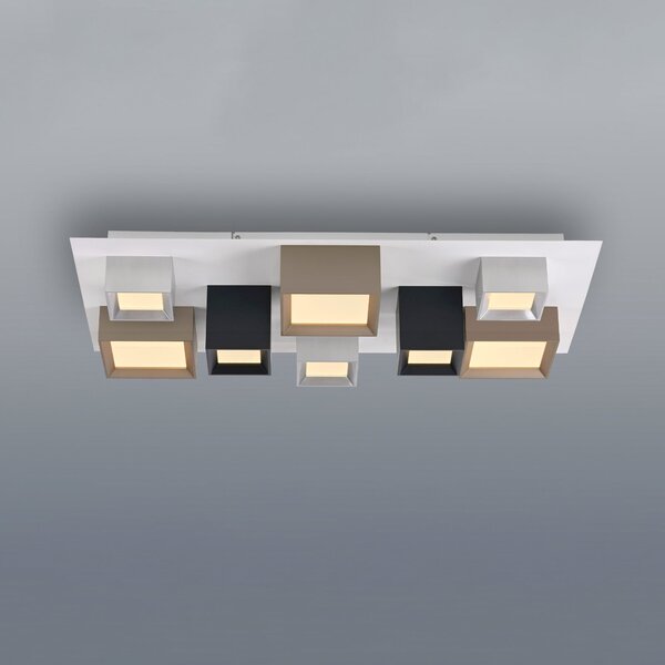 PURE Φωτιστικό οροφής LED Manhatten, πολύχρωμο, 8 λάμπες, CCT, ρυθμιζόμενος, Πολύχρωμο, Διάδρομος, Αλουμίνιο, σύγχρονο