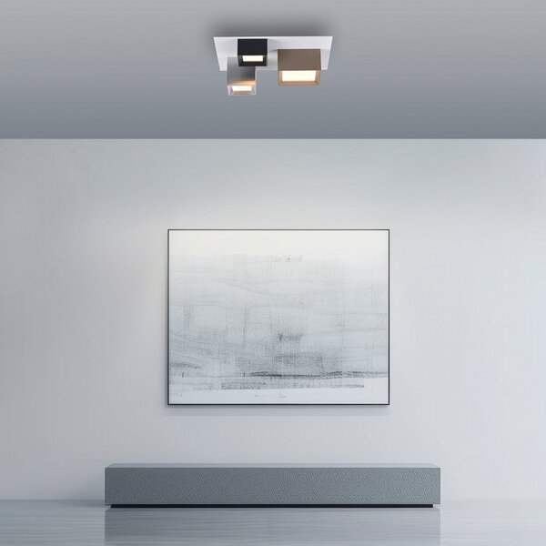 PURE Φωτιστικό οροφής LED Manhatten, πολύχρωμο, 3 λάμπες, CCT, ρυθμιζόμενος, Πολύχρωμο, Διάδρομος, Αλουμίνιο, σύγχρονο